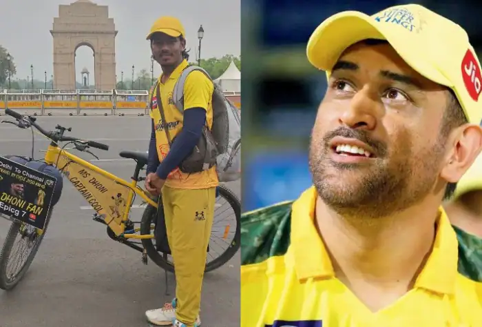 A die-hard MS Dhoni fan pedals 1200 KM to camp outside Thala's Ranchi farmhouse in hopes of meeting idol