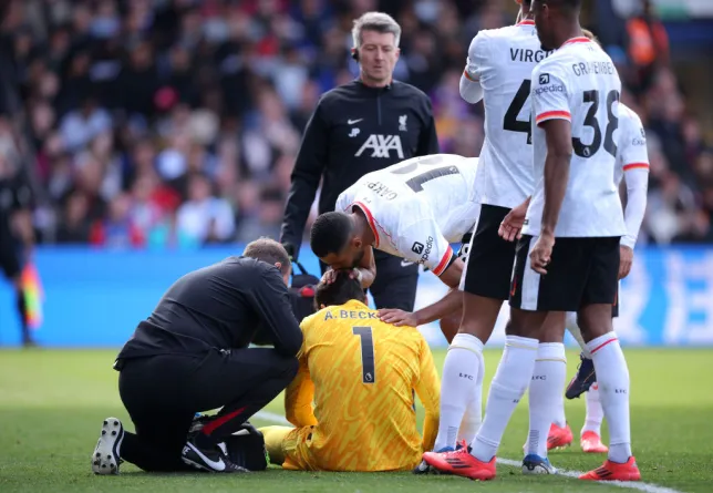 Alisson's injury update: Liverpool goalkeeper limps off against Crystal Palace