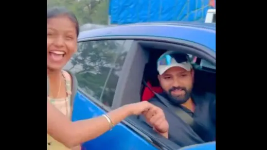 Rohit Sharma's Heartwarming Gesture: Stops Car in Busy Mumbai Street to Wish Fan Happy Birthday