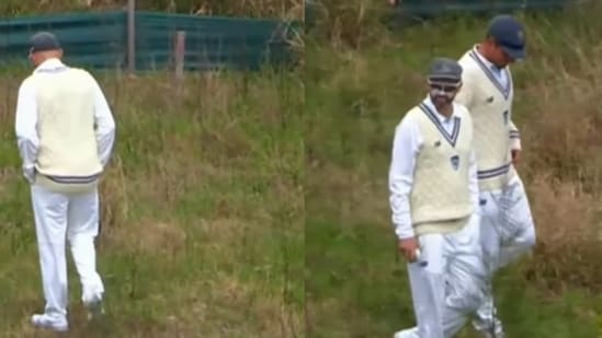 Nathan Lyon's bizarre adventure searching for a lost ball in the bushes during a cricket match in Australia