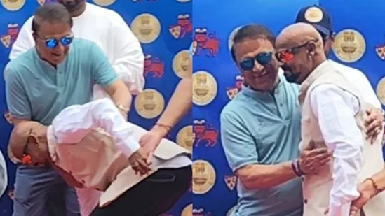 Vinod Kambli Overcomes Struggles to Touch Sunil Gavaskar's Feet at Wankhede Stadium's 50th Anniversary Felicitation